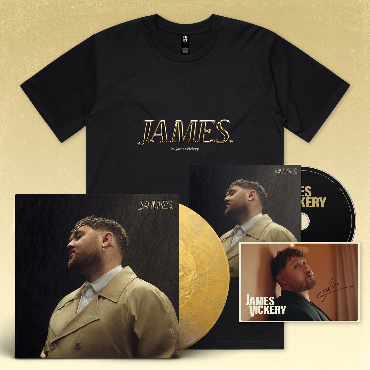 JAMES. T-SHIRT/LP/CD + SIGNED ARTCARD BUNDLE