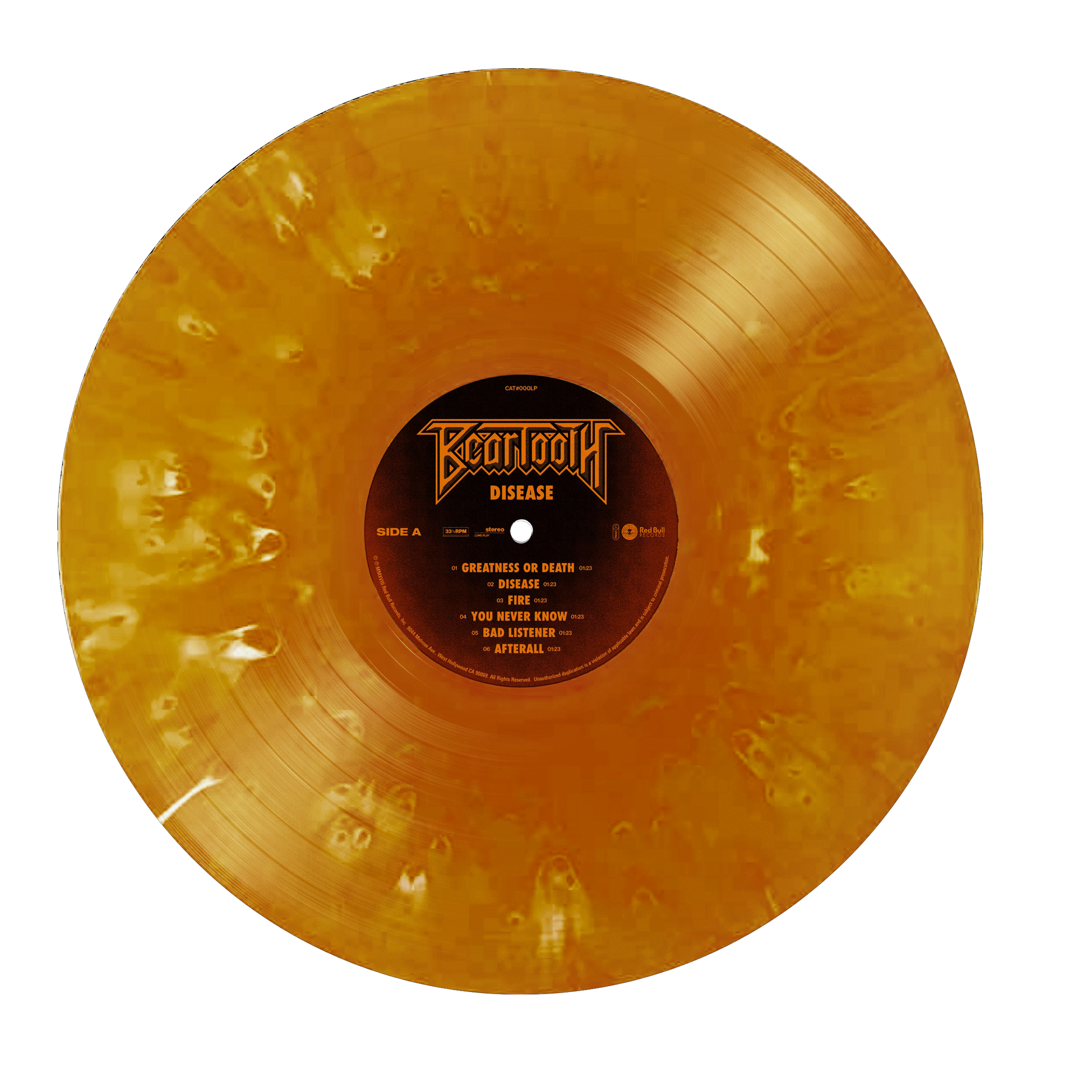 Beartooth Disease LPレコード オレンジスプラッタ Beartooth - Disease 12 Inch Vinyl – Red Bull Records EU